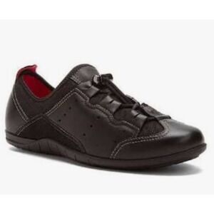 ECCO Bluma Women's Toggle Black Leather Canvas Comfort Sneakers US 10 10.5 EU 41